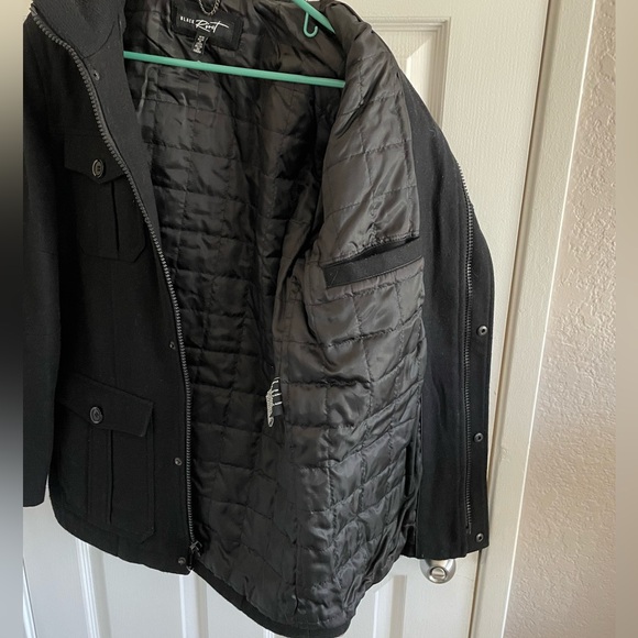 Black Rivet Men’s Pea Coat Hooded Jacket M - Picture 7 of 8